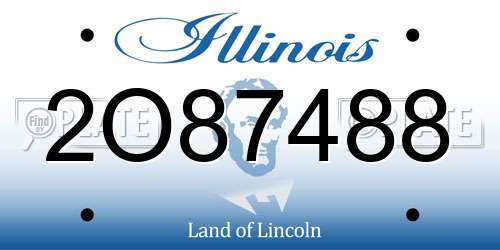 2O87488 Illinois License Plate