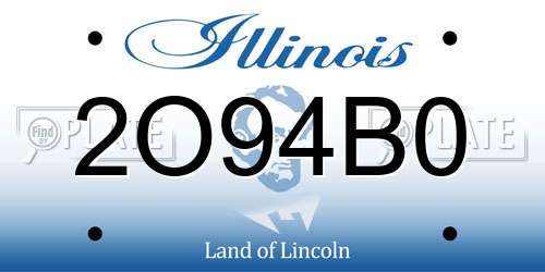 2O94B0 Illinois License Plate