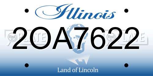 2OA7622 Illinois License Plate