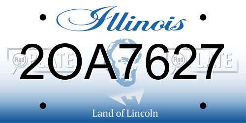 2OA7627 Illinois License Plate