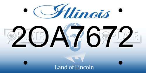 2OA7672 Illinois License Plate