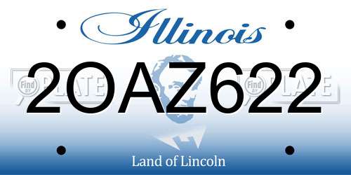 2OAZ622 Illinois License Plate