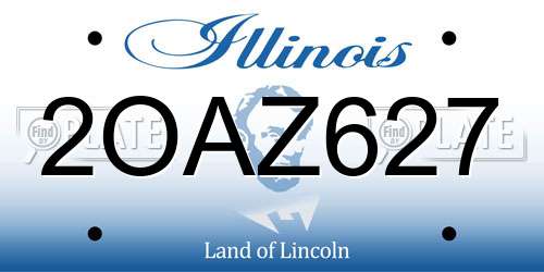 2OAZ627 Illinois License Plate