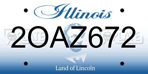 2OAZ672 Illinois License Plate
