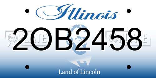2OB2458 Illinois License Plate