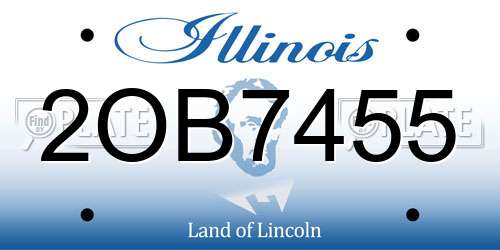 2OB7455 Illinois License Plate