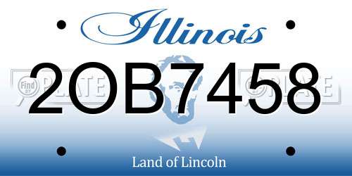 2OB7458 Illinois License Plate