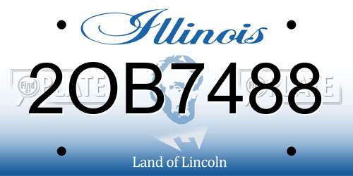 2OB7488 Illinois License Plate