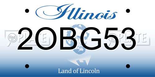 2OBG53 Illinois License Plate