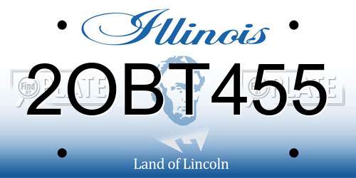 2OBT455 Illinois License Plate