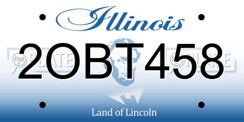 2OBT458 Illinois License Plate