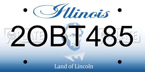 2OBT485 Illinois License Plate