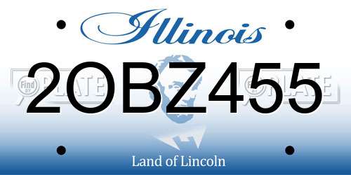 2OBZ455 Illinois License Plate