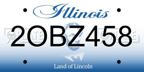 2OBZ458 Illinois License Plate