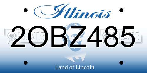 2OBZ485 Illinois License Plate