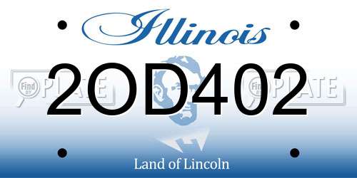2OD402 Illinois License Plate