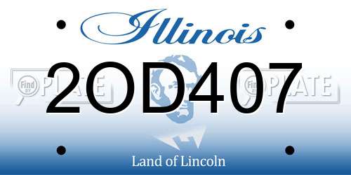 2OD407 Illinois License Plate