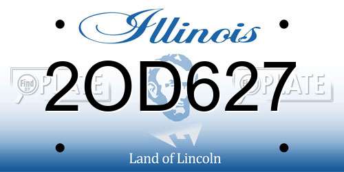 2OD627 Illinois License Plate