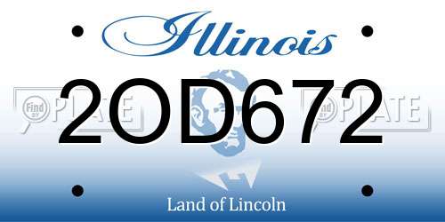 2OD672 Illinois License Plate