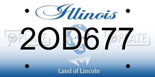 2OD677 Illinois License Plate