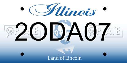 2ODA07 Illinois License Plate