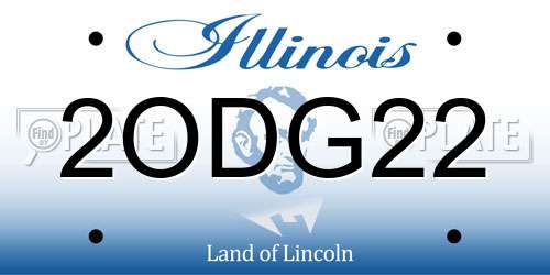 2ODG22 Illinois License Plate
