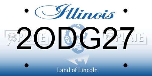 2ODG27 Illinois License Plate