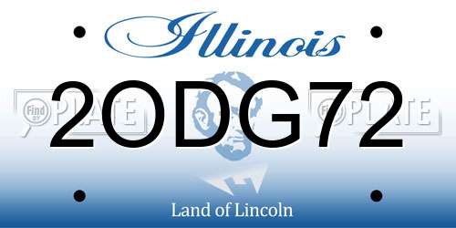 2ODG72 Illinois License Plate