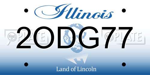 2ODG77 Illinois License Plate