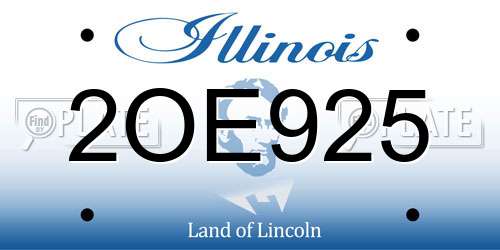 2OE925 Illinois License Plate