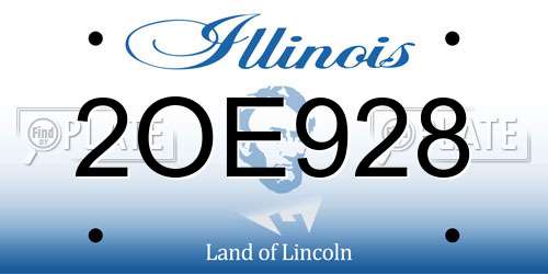2OE928 Illinois License Plate