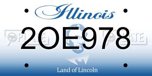 2OE978 Illinois License Plate