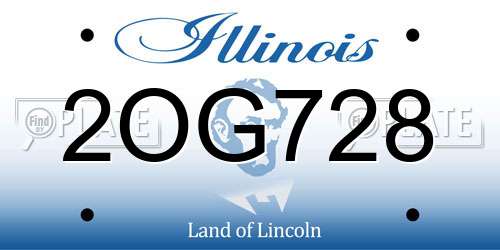 2OG728 Illinois License Plate