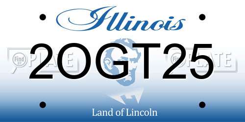 2OGT25 Illinois License Plate