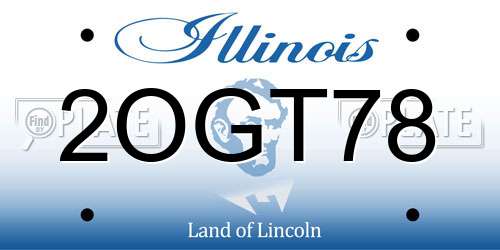 2OGT78 Illinois License Plate