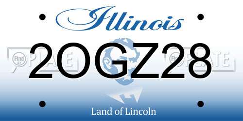 2OGZ28 Illinois License Plate