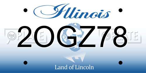 2OGZ78 Illinois License Plate