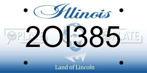 2OI385 Illinois License Plate