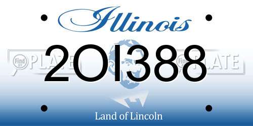 2OI388 Illinois License Plate