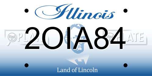 2OIA84 Illinois License Plate