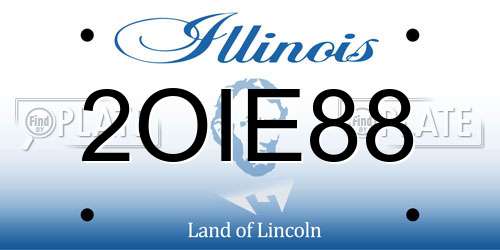 2OIE88 Illinois License Plate