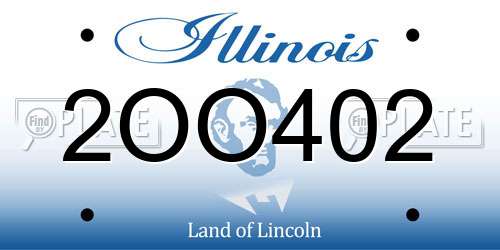 2OO402 Illinois License Plate