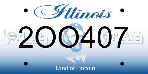 2OO407 Illinois License Plate