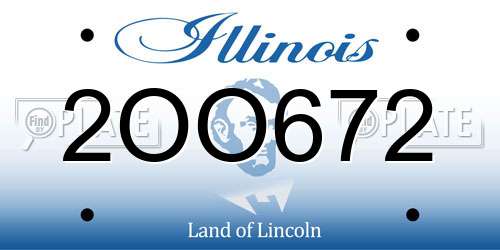 2OO672 Illinois License Plate