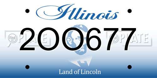 2OO677 Illinois License Plate