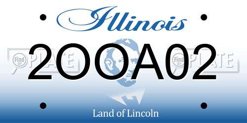 2OOA02 Illinois License Plate