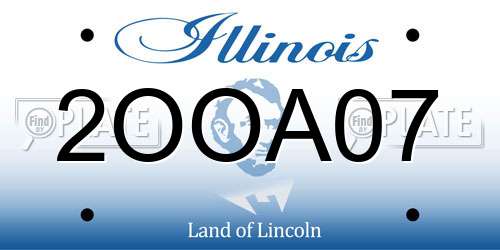 2OOA07 Illinois License Plate