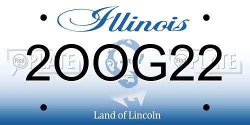 2OOG22 Illinois License Plate