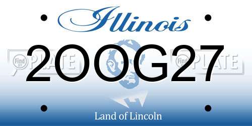 2OOG27 Illinois License Plate