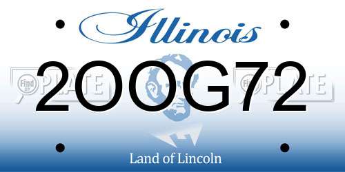 2OOG72 Illinois License Plate